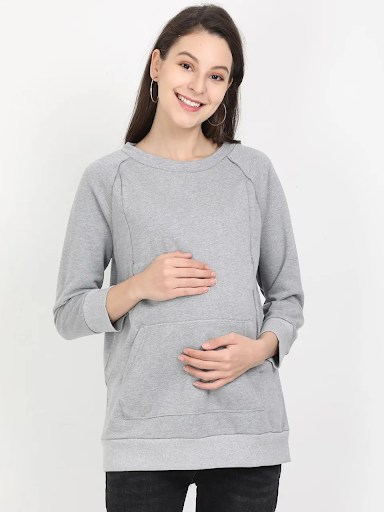 ray melange Maternity and Nursing Sweatshirt