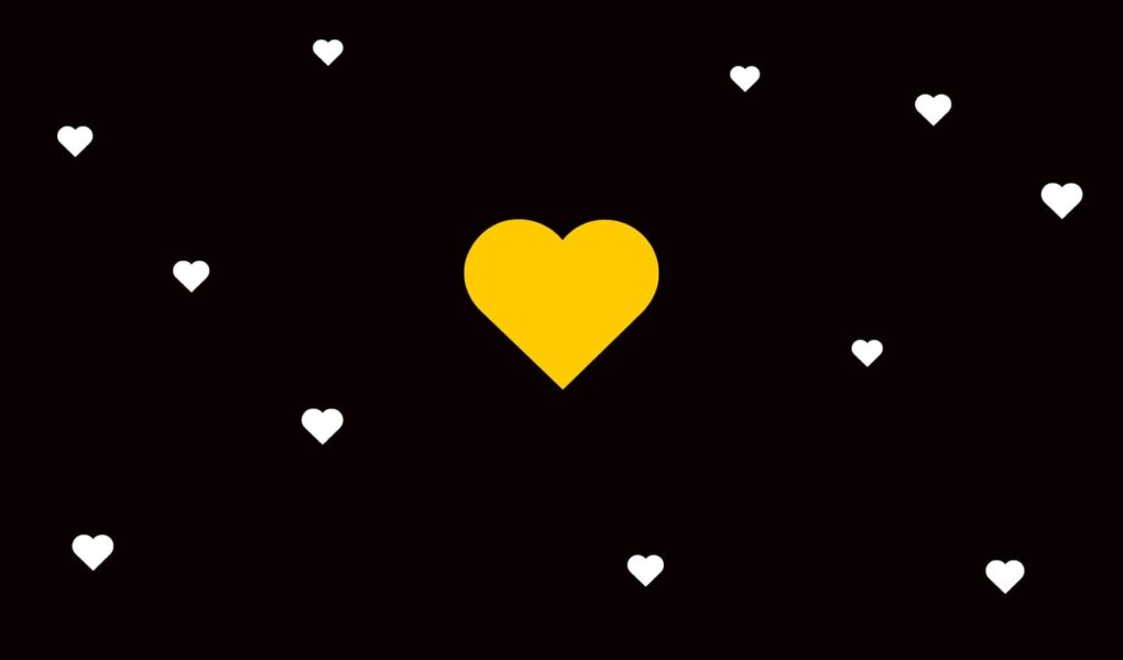 yellow heart on Snapchat